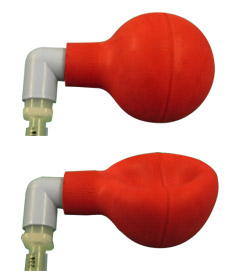 Oesophageal detector indicating tracheal intubation (top) and oesophageal intubation (bottom) 